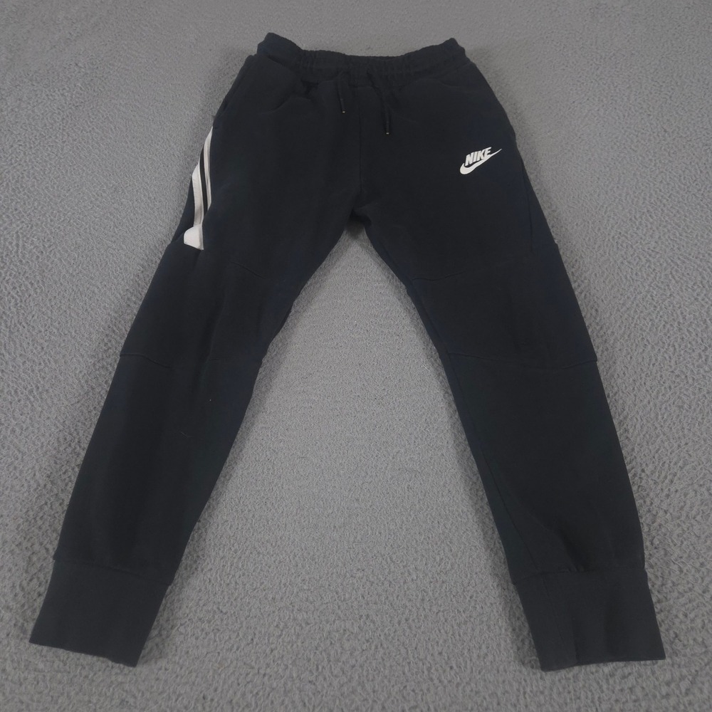 Nike Pants Boys Large Black Sportswear Tech Fleece Tapered Leg Stripe Detail